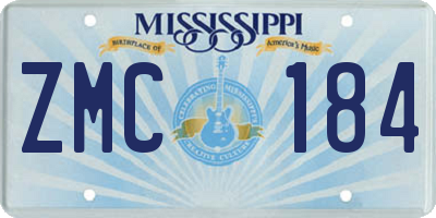 MS license plate ZMC184
