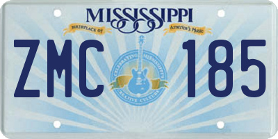 MS license plate ZMC185