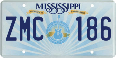 MS license plate ZMC186