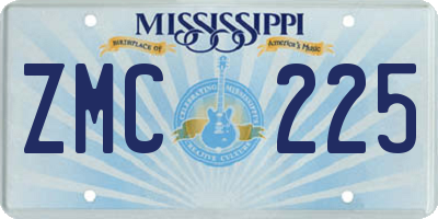 MS license plate ZMC225