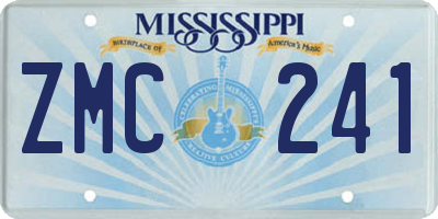 MS license plate ZMC241