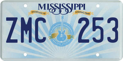 MS license plate ZMC253
