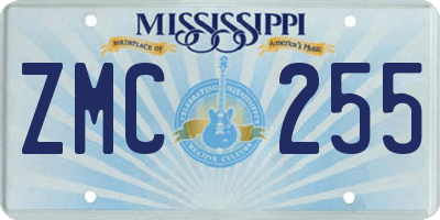 MS license plate ZMC255