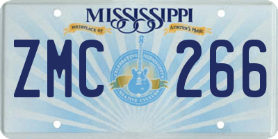 MS license plate ZMC266