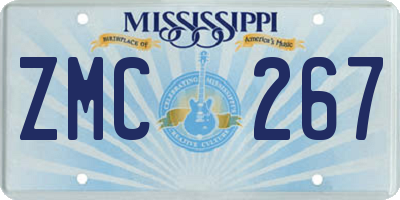MS license plate ZMC267