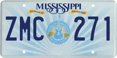 MS license plate ZMC271