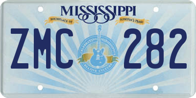MS license plate ZMC282