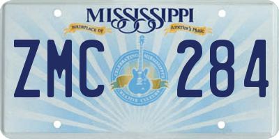 MS license plate ZMC284