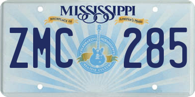MS license plate ZMC285