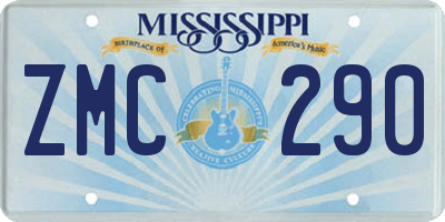 MS license plate ZMC290