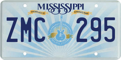 MS license plate ZMC295