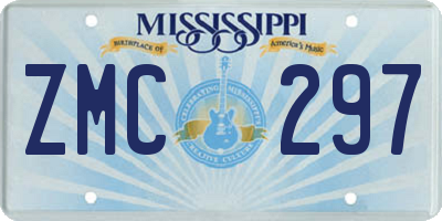 MS license plate ZMC297