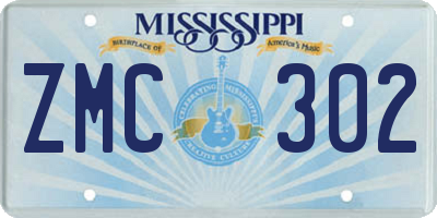 MS license plate ZMC302