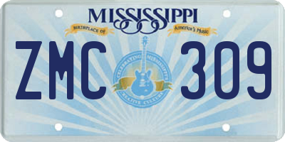 MS license plate ZMC309