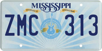 MS license plate ZMC313