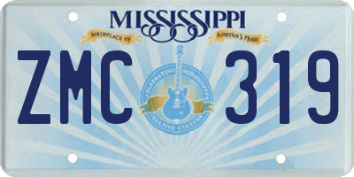 MS license plate ZMC319