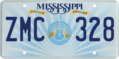 MS license plate ZMC328