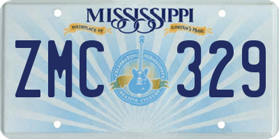 MS license plate ZMC329