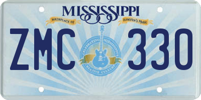 MS license plate ZMC330