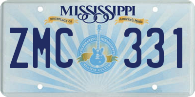 MS license plate ZMC331