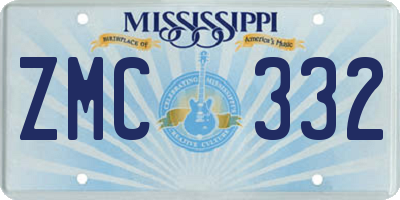 MS license plate ZMC332