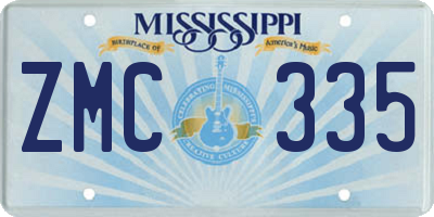 MS license plate ZMC335