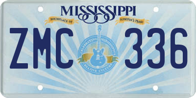 MS license plate ZMC336
