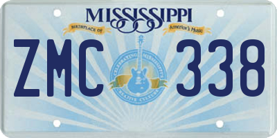 MS license plate ZMC338
