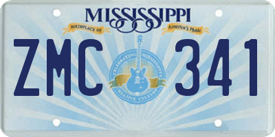 MS license plate ZMC341