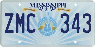 MS license plate ZMC343