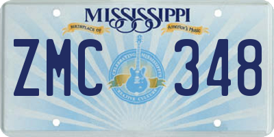MS license plate ZMC348