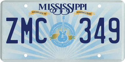 MS license plate ZMC349