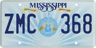 MS license plate ZMC368