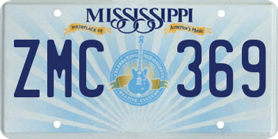 MS license plate ZMC369