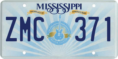 MS license plate ZMC371