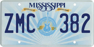 MS license plate ZMC382