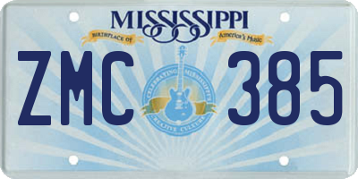 MS license plate ZMC385
