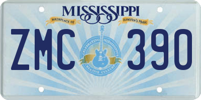 MS license plate ZMC390