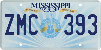 MS license plate ZMC393