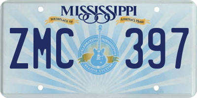 MS license plate ZMC397
