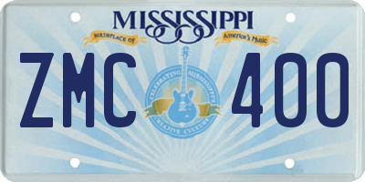 MS license plate ZMC400