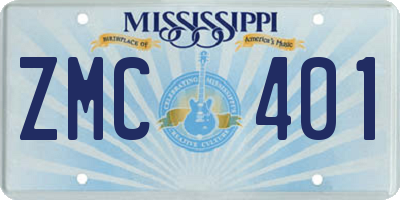 MS license plate ZMC401
