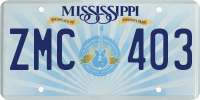 MS license plate ZMC403