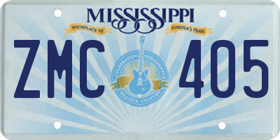 MS license plate ZMC405