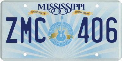 MS license plate ZMC406