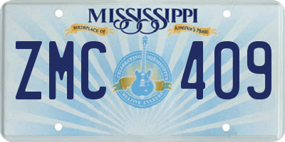 MS license plate ZMC409