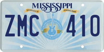 MS license plate ZMC410