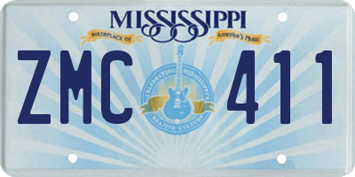 MS license plate ZMC411