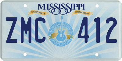 MS license plate ZMC412