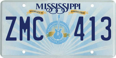 MS license plate ZMC413